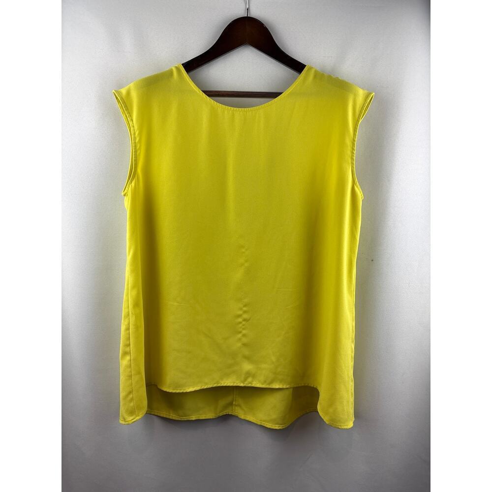 Women’s Halogen Size 1 Bright Yellow Sleeveless Blouse